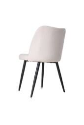 Living and Home Set of 2 Upholstered Dining Chairs in Beige - thumbnail 7