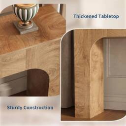 Havendro 47 in Console Table Narrow Wood Entryway Behind Couch Furniture in Natural - thumbnail 5