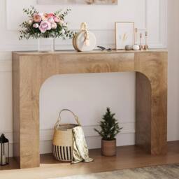 Havendro 47 in Console Table Narrow Wood Entryway Behind Couch Furniture in Natural - thumbnail 3