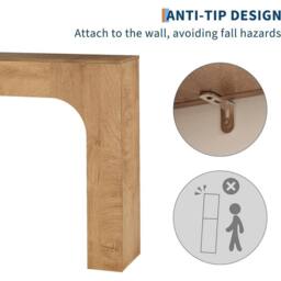 Havendro 47 in Console Table Narrow Wood Entryway Behind Couch Furniture in Natural - thumbnail 4