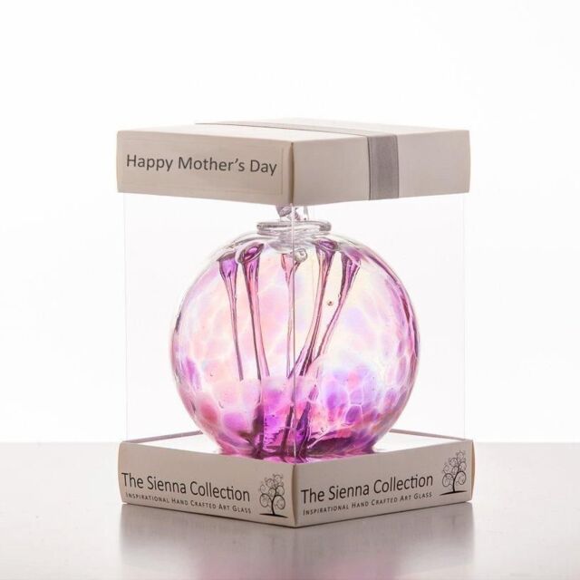 Sienna Glass Mother's Day 10cm Spirit Ball Pink & Purple - image 1