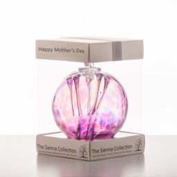 Sienna Glass Mother's Day 10cm Spirit Ball Pink & Purple - thumbnail 2