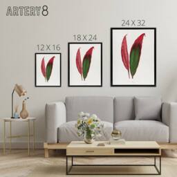 "Artery8 AF Lydon Benjamin Fawcett Cordyline Fruticosa Leaf Framed Canvas Art in White - Size: W12"" x H16""" - thumbnail 4