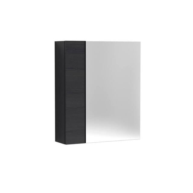 Balterley 600mm 75/25 Split Mirrored Bathroom Cabinet Matt Black - image 1