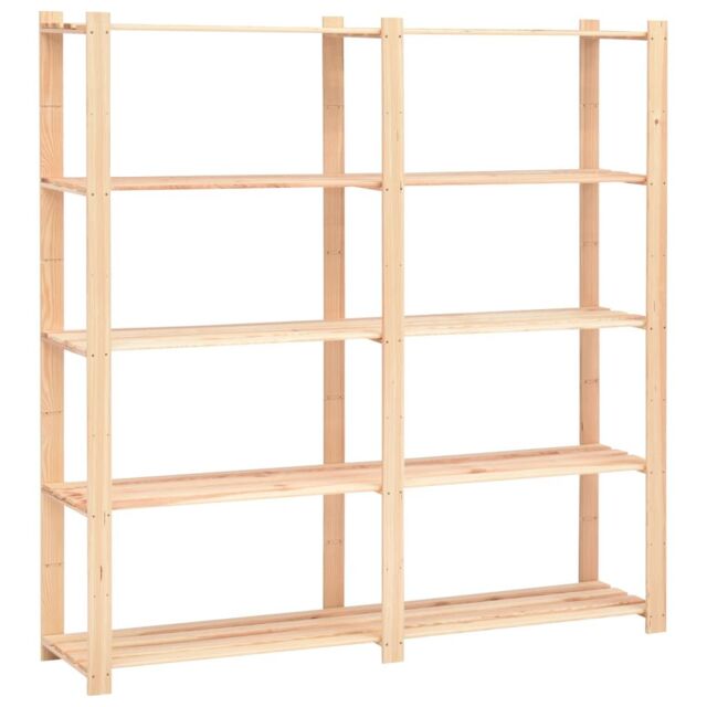 Berkfield Home 5-Tier Storage Rack 170x38x170 cm Solid Pinewood 500 kg in Beige - Size: 170 x 38 x 170 cm - image 1