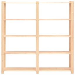 Berkfield Home 5-Tier Storage Rack 170x38x170 cm Solid Pinewood 500 kg in Beige - Size: 170 x 38 x 170 cm - thumbnail 3