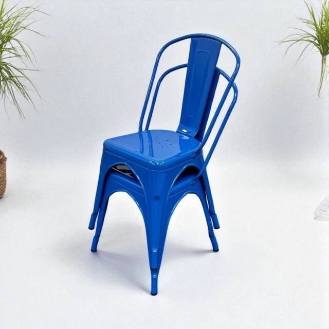 NESTLUNE 2pc Metal Dining Chairs Blue - Size: 100 cm x 15 cm - image 1