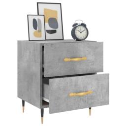 Berkfield Home Modern Bedside Cabinets 2 pcs Concrete Grey 40x35x47.5 cm Enginee - thumbnail 4