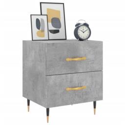 Berkfield Home Modern Bedside Cabinets 2 pcs Concrete Grey 40x35x47.5 cm Enginee - thumbnail 1