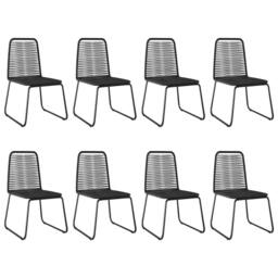 Berkfield Home 9 Piece Garden Dining Set PVC Rattan Black & Brown - thumbnail 5