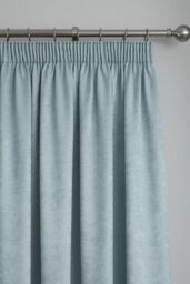Fusion 'Galaxy' Pair of Light Reducing Thermal Effect Pencil Pleat Curtains in Duck Egg Blue - Size: 117 cm width x 137 cm drop - thumbnail 2