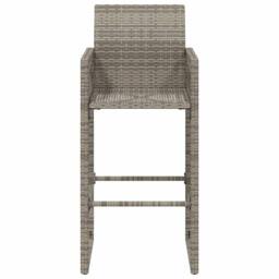Berkfield Home Beautiful Garden Bar Stools 2 pcs Grey Poly Rattan - thumbnail 5