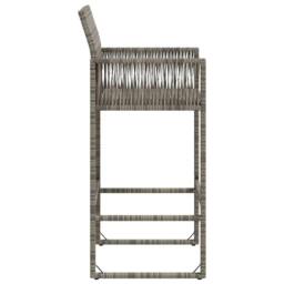 Berkfield Home Beautiful Garden Bar Stools 2 pcs Grey Poly Rattan - thumbnail 6