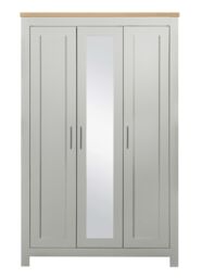 Birlea 3 Door Mirror Wardrobe Highgate Farmhouse Shabby Chic in Grey - thumbnail 4