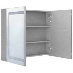 Berkfield Home LED Bathroom Mirror Cabinet Concrete Grey 80x12x68 cm - Size: 80 x 12 x 68 cm - thumbnail 5