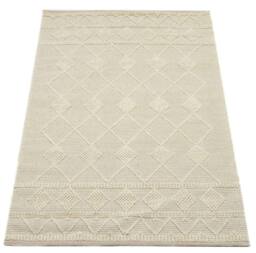 FurnitureboxUK Maeve Cream Diamond Pattern Wool Rug 120x170cm - Size: 170 cm x 120 cm - thumbnail 2