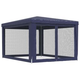 Berkfield Home Party Tent with 4 Mesh Sidewalls Blue 3x4 m HDPE - thumbnail 5