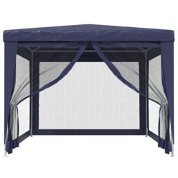 Berkfield Home Party Tent with 4 Mesh Sidewalls Blue 3x4 m HDPE - thumbnail 3
