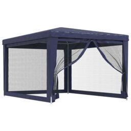 Berkfield Home Party Tent with 4 Mesh Sidewalls Blue 3x4 m HDPE - thumbnail 2