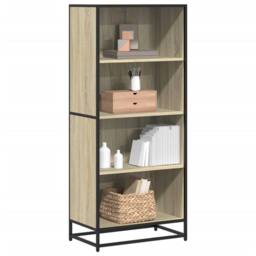 Berkfield Home Modern Bookcase Sonoma Oak 60x35x139 cm Engineered Wood in Brown - Size: 60 x 35 x 139 cm - thumbnail 2
