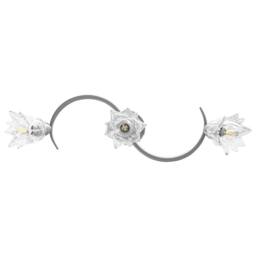 Berkfield Home Ceiling Lamp with Transparent Glass Shades for 3 E14 Bulbs Tulip in Silver - thumbnail 5