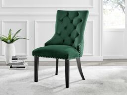 FurnitureboxUK Novara Grey Concrete Effect Black Leg 120cm Round Dining Table & 6 Belgravia Black Leg Chairs in Green - thumbnail 9