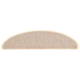 Berkfield Home Carpet Stair Treads 15 pcs White & Brown 65x21x4 cm - Size: Medium - thumbnail 4