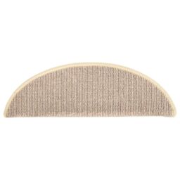 Berkfield Home Carpet Stair Treads 15 pcs White & Brown 65x21x4 cm - Size: Medium - thumbnail 5