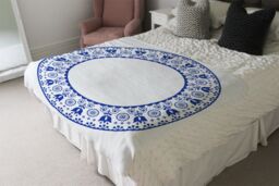 Benjamin Tate Design Folk Art Blanket in Natural - Size: 120 cm x 150 cm - thumbnail 3