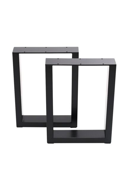 Living and Home 2 Pieces Industrial Heavy Duty Rectangular Iron Table Legs in Black - image 1
