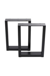 Living and Home 2 Pieces Industrial Heavy Duty Rectangular Iron Table Legs in Black - thumbnail 1