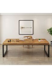 Living and Home 2 Pieces Industrial Heavy Duty Rectangular Iron Table Legs in Black - thumbnail 5