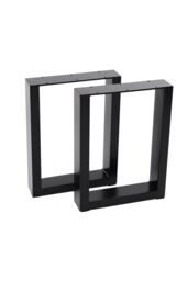 Living and Home 2 Pieces Industrial Heavy Duty Rectangular Iron Table Legs in Black - thumbnail 4