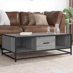 Berkfield Home Coffee Table Grey Sonoma 100x57x35 cm Engineered Wood & Metal - Size: 100 x 57 x 35 cm - thumbnail 1