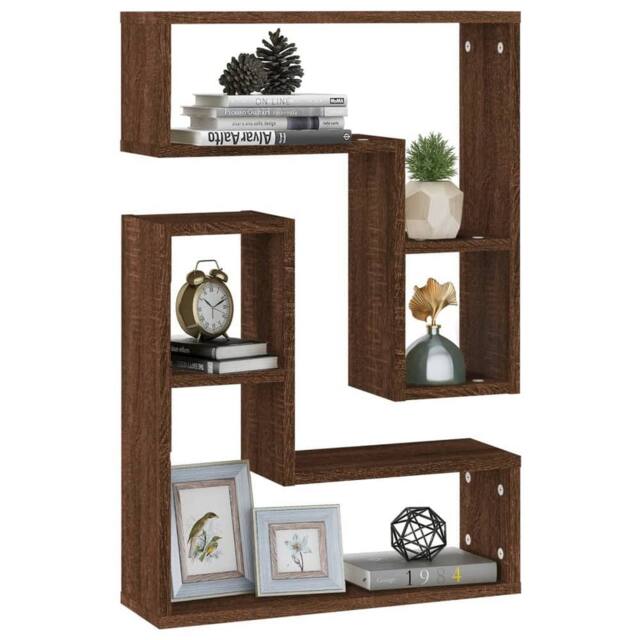 Berkfield Home Decorative Wall Shelves 2 pcs Brown Oak 50x15x50 cm Engineered Wood - Size: 50 x 15 x 50 cm - image 1
