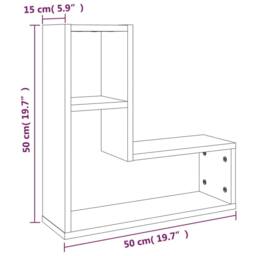 Berkfield Home Decorative Wall Shelves 2 pcs Brown Oak 50x15x50 cm Engineered Wood - Size: 50 x 15 x 50 cm - thumbnail 8