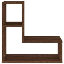 Berkfield Home Decorative Wall Shelves 2 pcs Brown Oak 50x15x50 cm Engineered Wood - Size: 50 x 15 x 50 cm - thumbnail 5