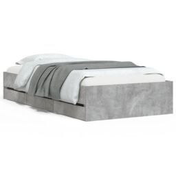 Berkfield Home Bed Frame with Drawers without Mattress Concrete Grey 75x190 cm Small Single - thumbnail 2