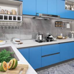 Berkfield Home Self-adhesive Furniture Films 2 pcs Azure 500x90 cm PVC in Blue - thumbnail 2