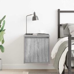 Berkfield Home Wall-Mounted Bedside Cabinet Grey Sonoma 38x34x40 cm - Size: 38 x 34 x 40 cm - thumbnail 3