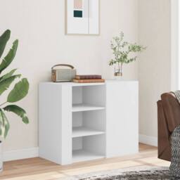 Berkfield Home Wall Cabinet White 75x35x60 cm Engineered Wood - Size: 75 x 35 x 60 cm - thumbnail 3