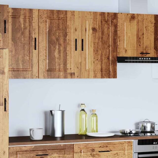 Berkfield Home Kitchen Wall Cabinet Porto Old Wood Engineered Wood in Brown - image 1