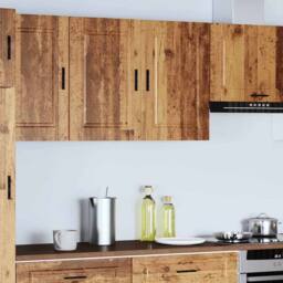 Berkfield Home Kitchen Wall Cabinet Porto Old Wood Engineered Wood in Brown - thumbnail 1