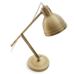 Orsina Adjustable Desk Lamp In Antique Brass With Round Base, Angular Table Lamp, Sleek Brass Desk Lamp For Office in Gold - thumbnail 4
