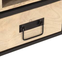 Berkfield Home Beautiful Coffee Table 100x50x40 cm Solid Mango Wood in Black - Size: 100 x 50 x 40 cm - thumbnail 5