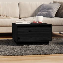 Berkfield Home Coffee Table Black 55x56x32 cm Solid Wood Pine - Size: 55 x 56 x 32 cm