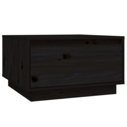 Berkfield Home Coffee Table Black 55x56x32 cm Solid Wood Pine - Size: 55 x 56 x 32 cm - thumbnail 2