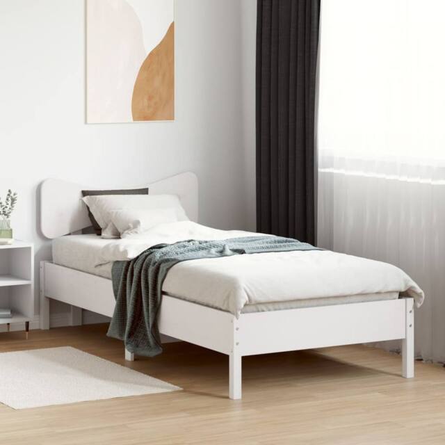 Berkfield Home Beautiful Bed Frame without Mattress White 100x200 cm Solid Wood Pine - image 1