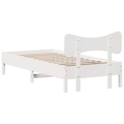 Berkfield Home Beautiful Bed Frame without Mattress White 100x200 cm Solid Wood Pine - thumbnail 8