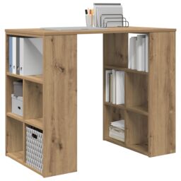 Berkfield Home Corner Desk Artisan oak Engineered wood Medium Sleek in Brown - thumbnail 3